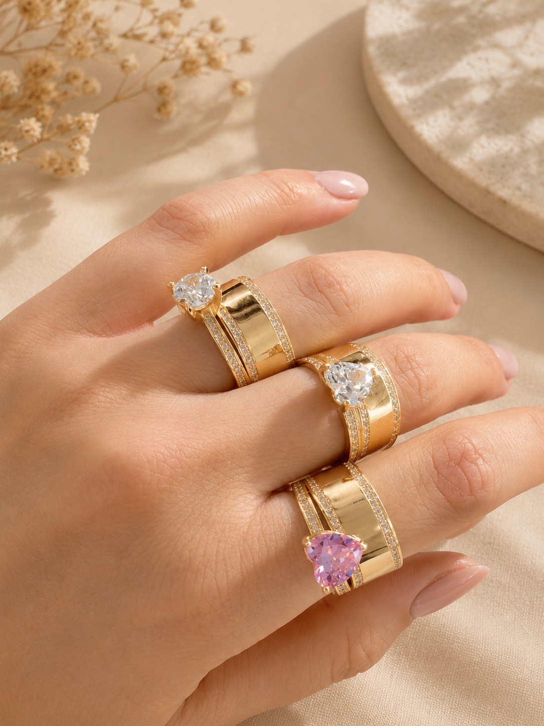 Colección de Anillos en Oro Auténtico 10K - Elegancia que Enamora