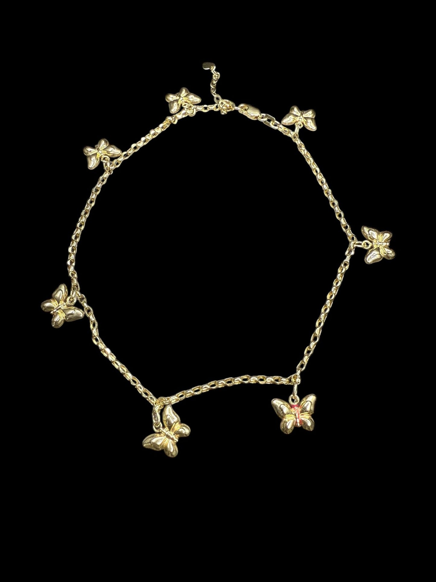 10K Gold Butterflies Anklet Bracelet – Timeless Elegance and Charm