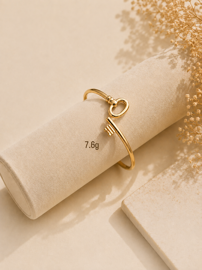 Key & Knot 14K Gold Bracelet Set - Timeless Elegance
