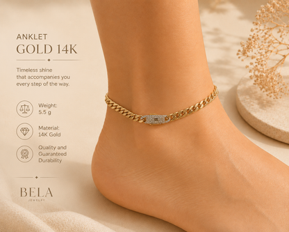 14K Gold Anklet by Bela Jewelry – Timeless Elegance with Every Step