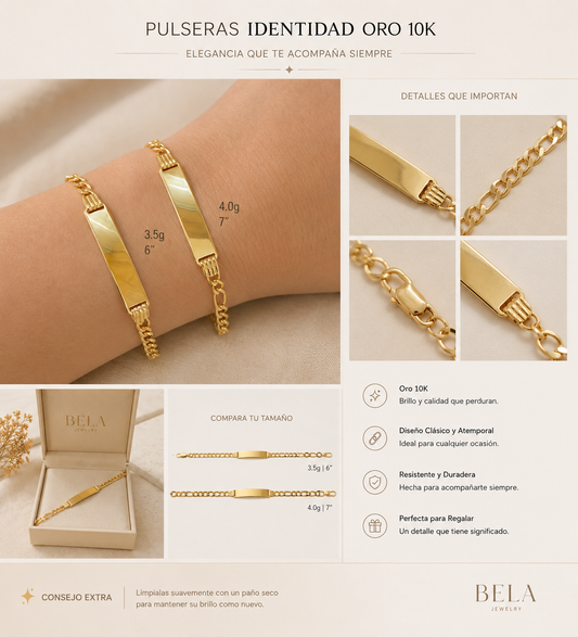 Pulseras de Identidad en Oro 10K - Elegancia Atemporal | BELA Jewelry