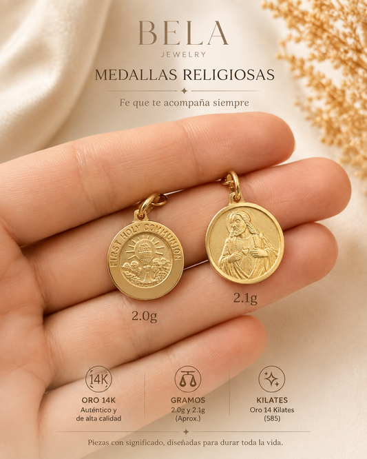 14K Gold Religious Medals - BELA JEWELRY