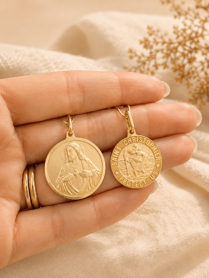 14K Gold Religious Medals: Faith and Protection by BELA Jewelry