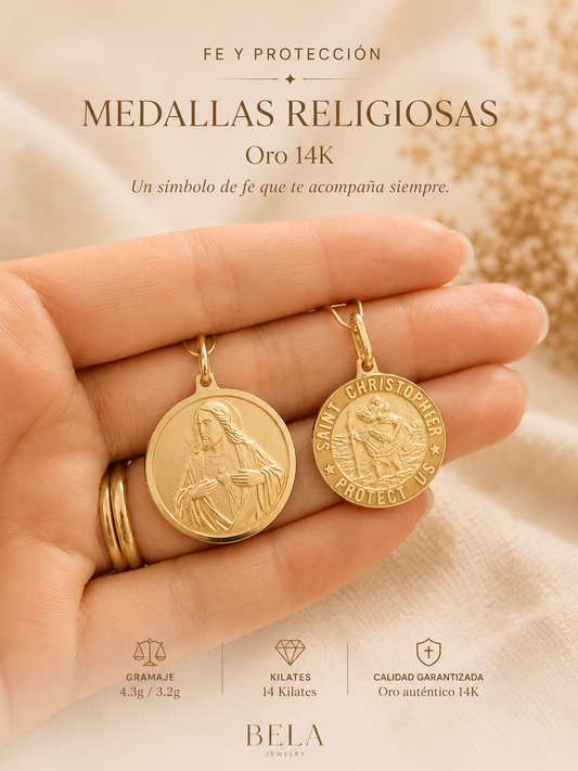 14K Gold Religious Medals: Faith and Protection by BELA Jewelry
