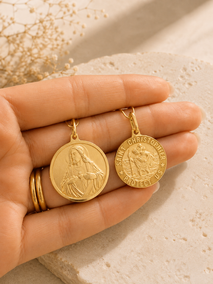 14K Gold Religious Medals: Faith and Protection by BELA Jewelry