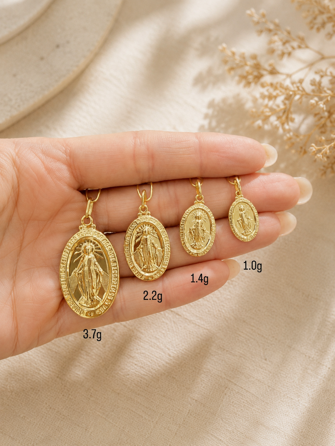 14K Gold Miraculous Medals - Faith and Elegance by Bela Jewelry