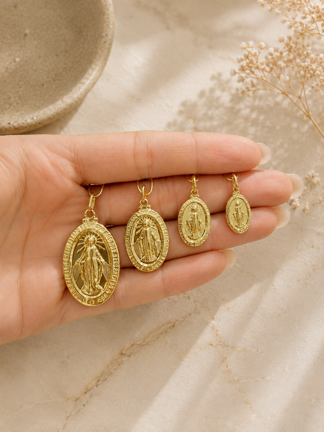 14K Gold Miraculous Medals - Faith and Elegance by Bela Jewelry