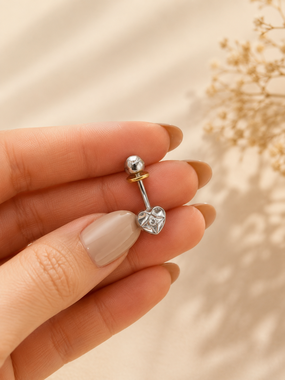 14K Gold Heart Piercing - Timeless Elegance
