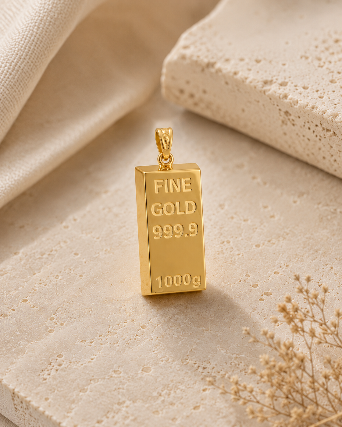 Dije de Lingote de Oro 10K - Bela Jewelry