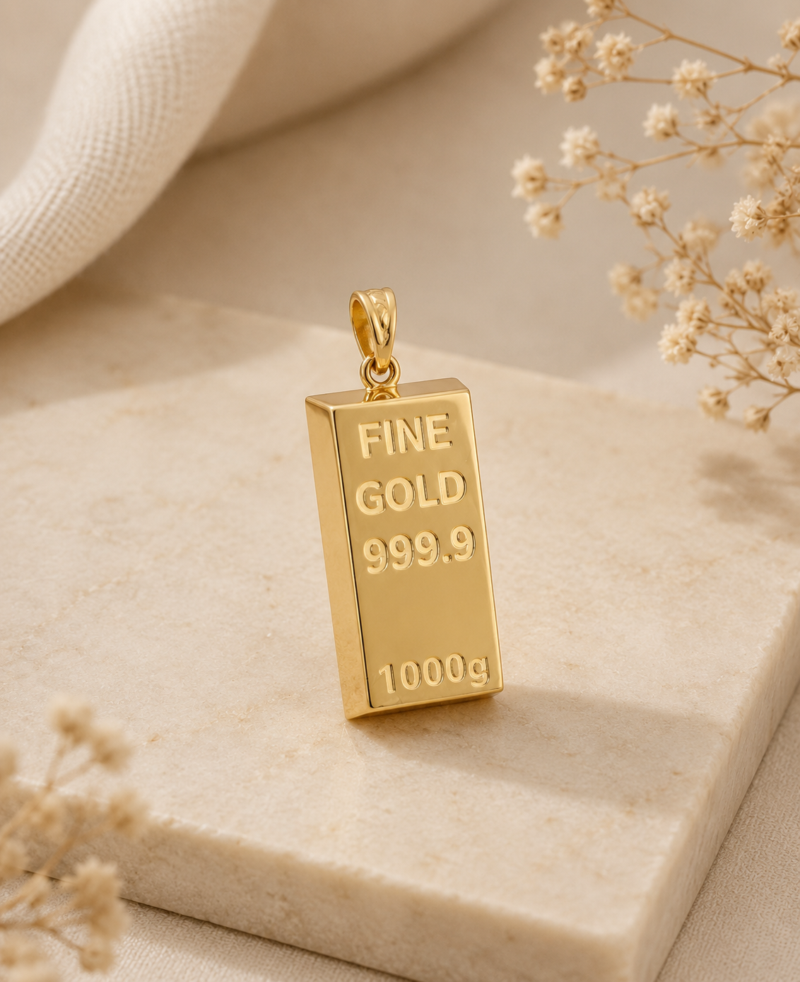 Dije de Lingote de Oro 10K - Bela Jewelry