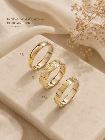 Bandas de Matrimonio para Hombre en Oro 10K - Estilo y Compromiso