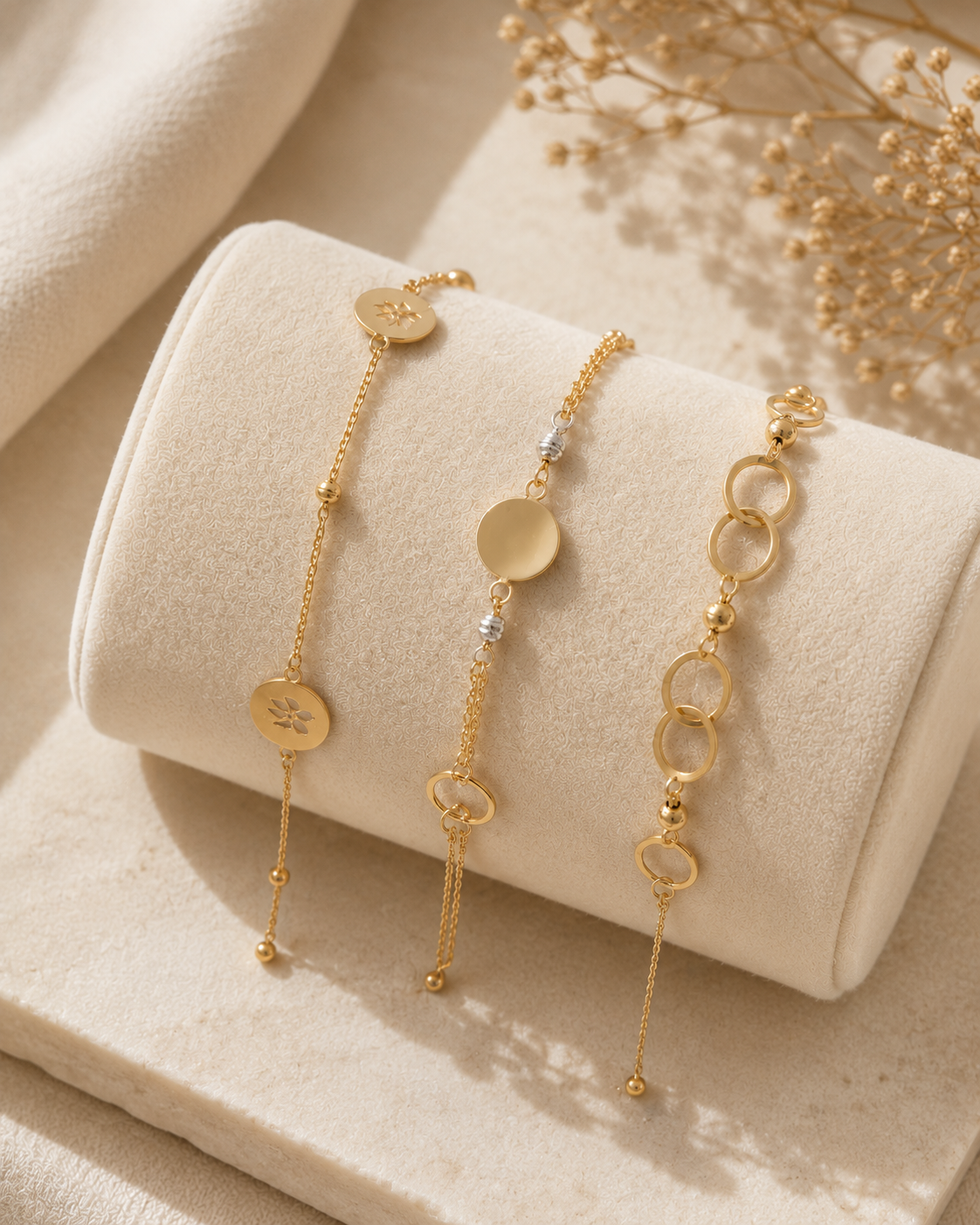 Colección de Pulseras Minimalistas en Oro de 14k