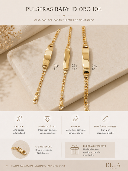 Baby ID Bracelets in 10K Gold - Bela Jewelry