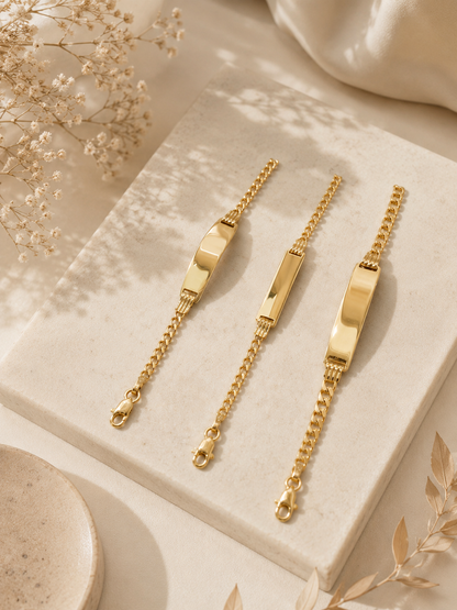 Pulseras de Identificación para Bebé en Oro 10K - Bela Jewelry