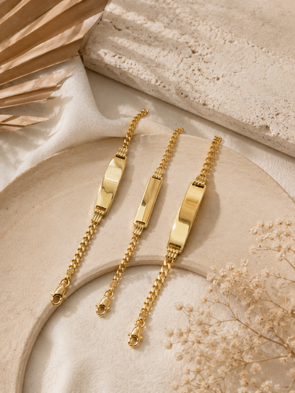 Pulseras de Identificación para Bebé en Oro 10K - Bela Jewelry