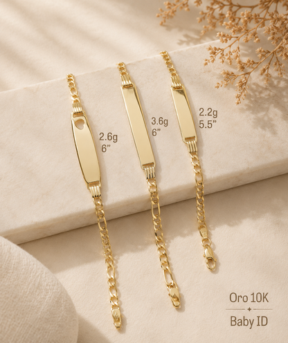 Pulsera de Identificación para Bebé en Oro 10K - Bela Jewelry