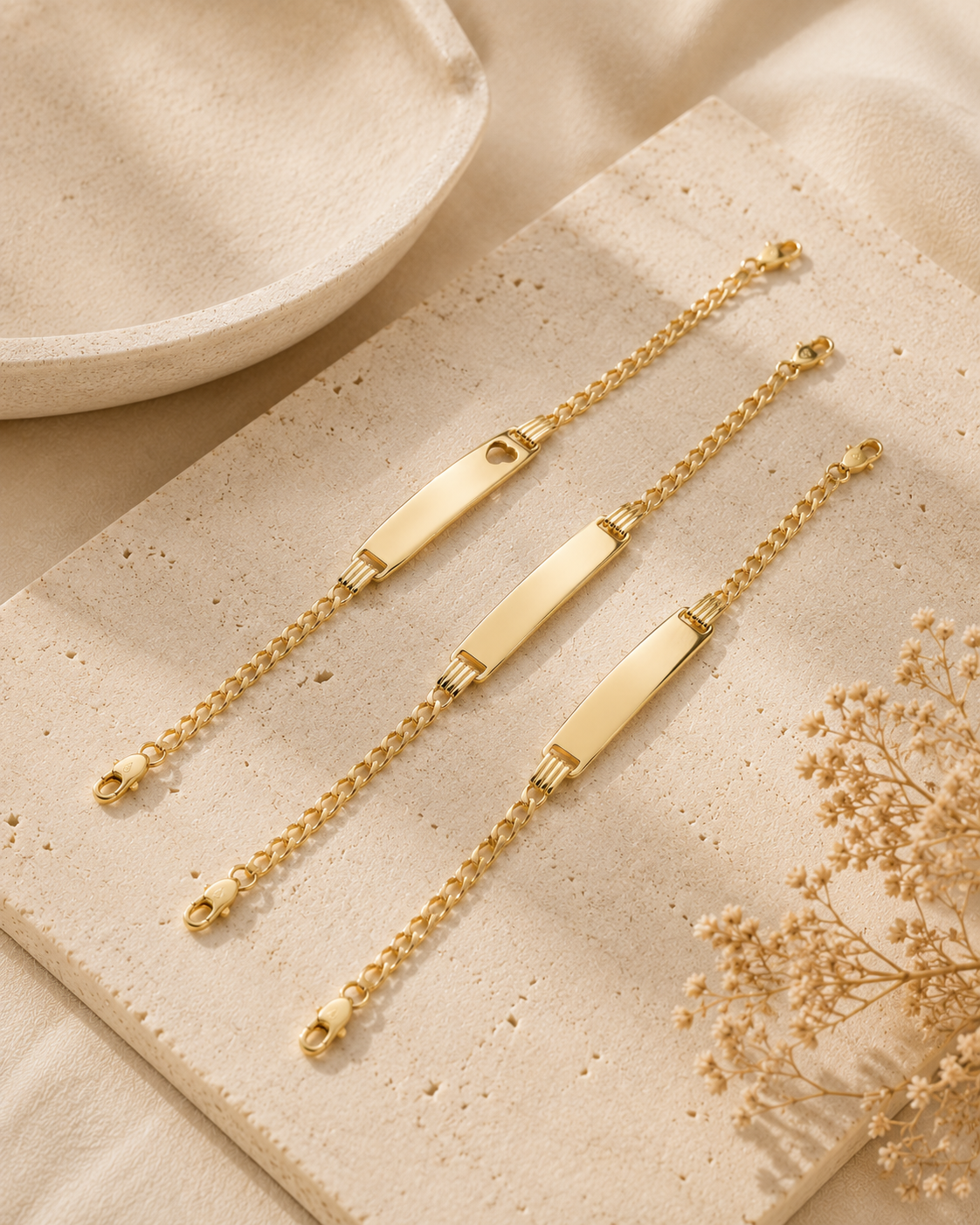 Pulsera de Identificación para Bebé en Oro 10K - Bela Jewelry