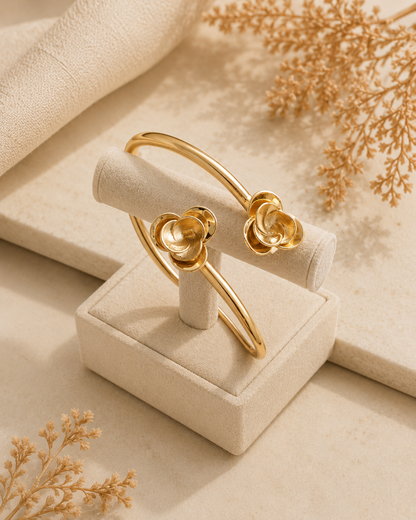 Pulsera Flor en Oro de 14K - Elegancia Natural | Bela Jewelry