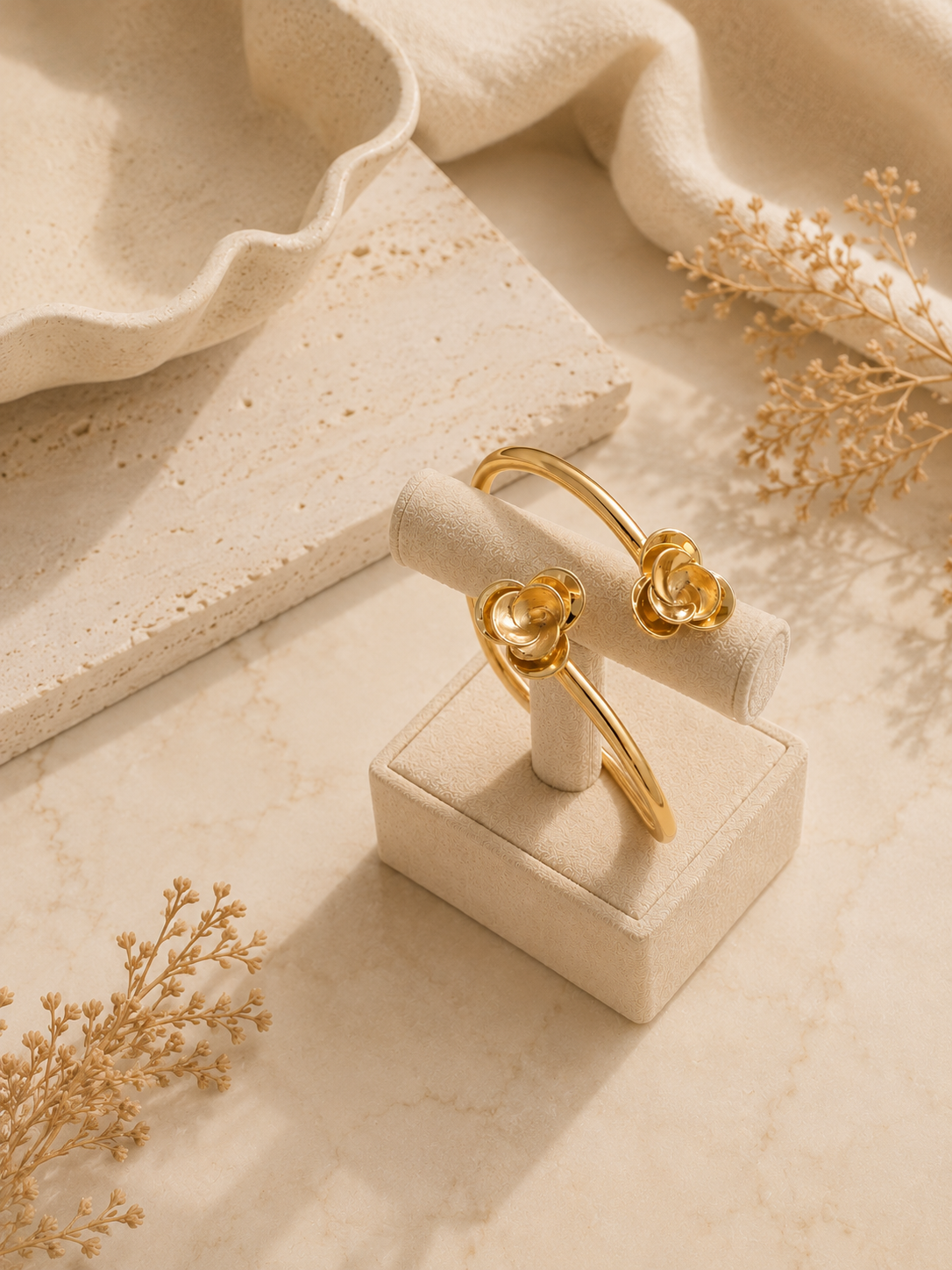 Pulsera Flor en Oro de 14K - Elegancia Natural | Bela Jewelry