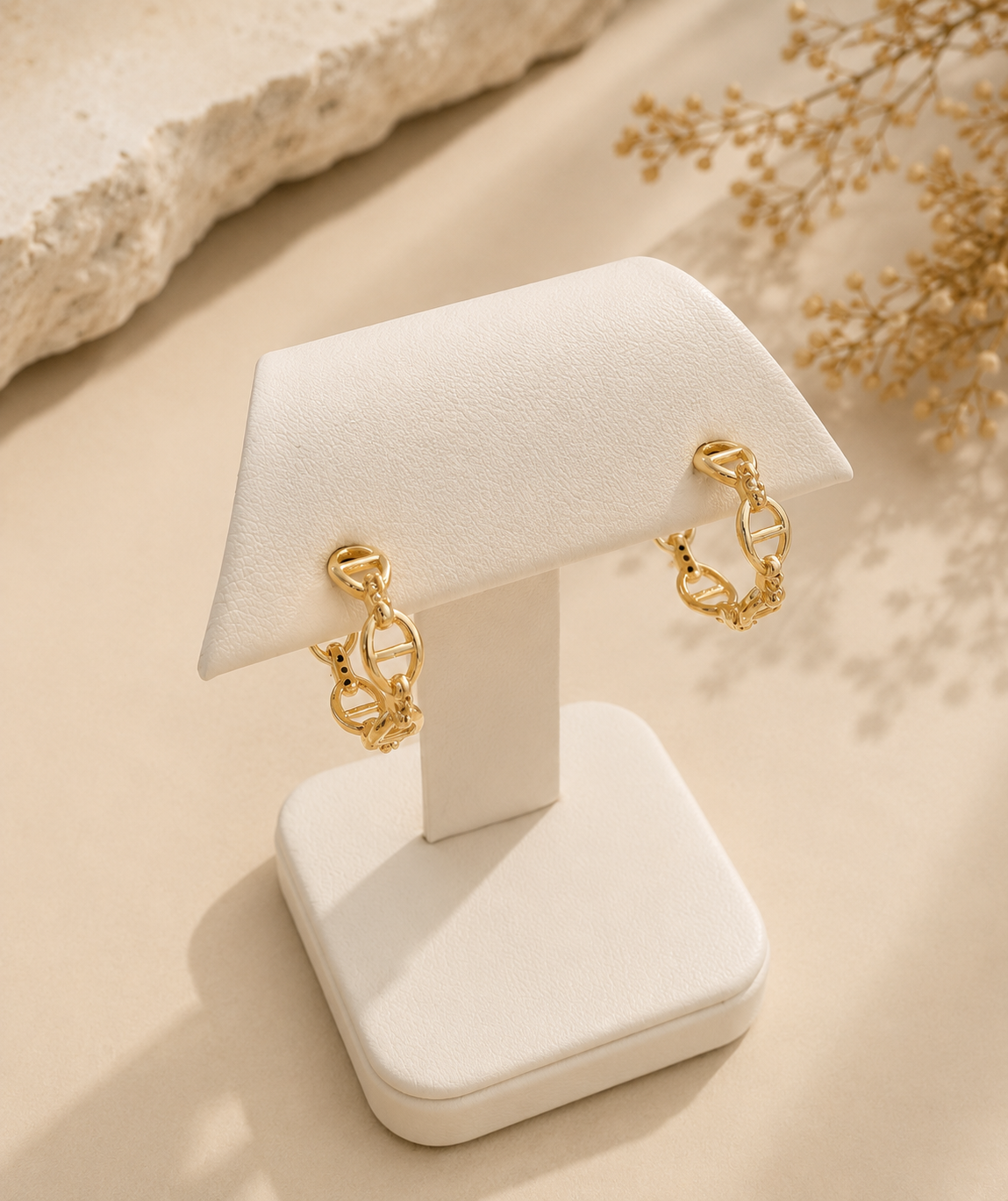 Argollas de Eslabones en Oro 14K - Elegancia Moderna