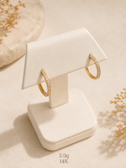 Argollas Clásicas Brillantes - Elegancia en Oro de 14K