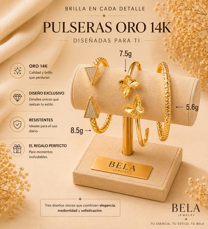 Pulseras de Oro 14K BELA: Brillo y Elegancia en Cada Detalle