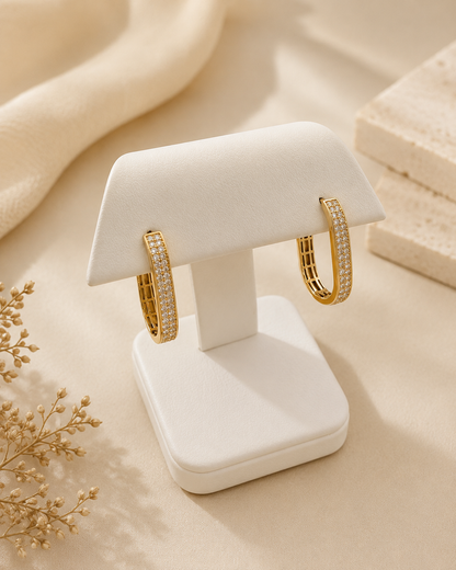 Argollas Luminosas de Oro 14K con Circonias - Elegancia y Brillo Eterno