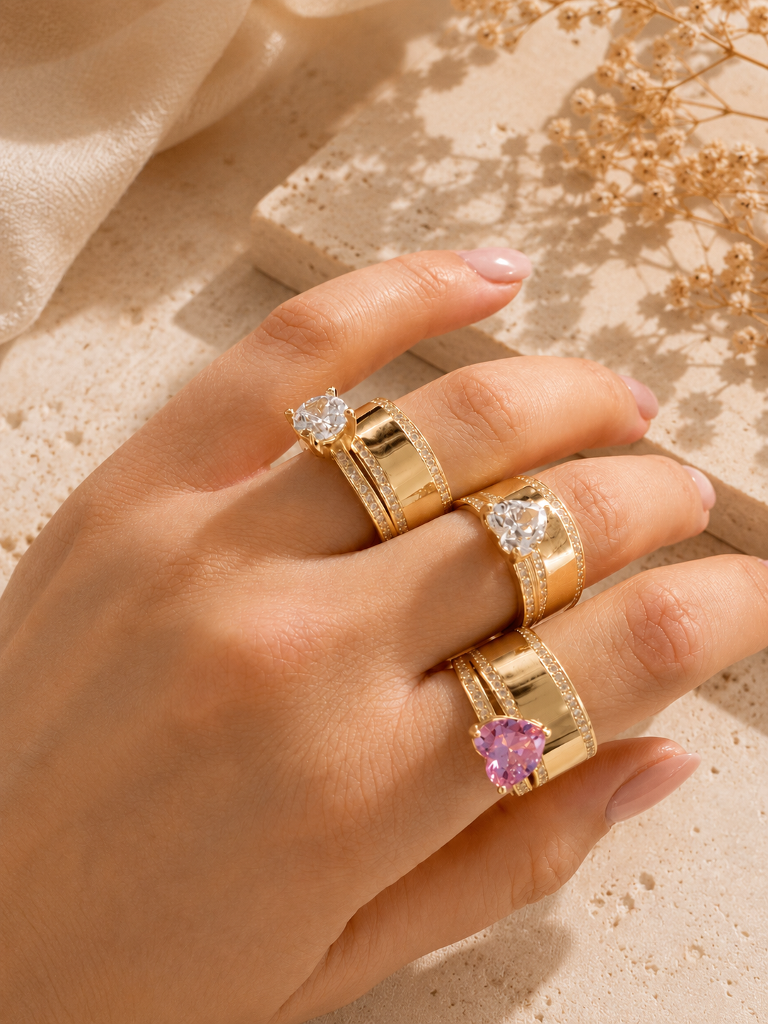 Colección de Anillos en Oro Auténtico 10K - Elegancia que Enamora