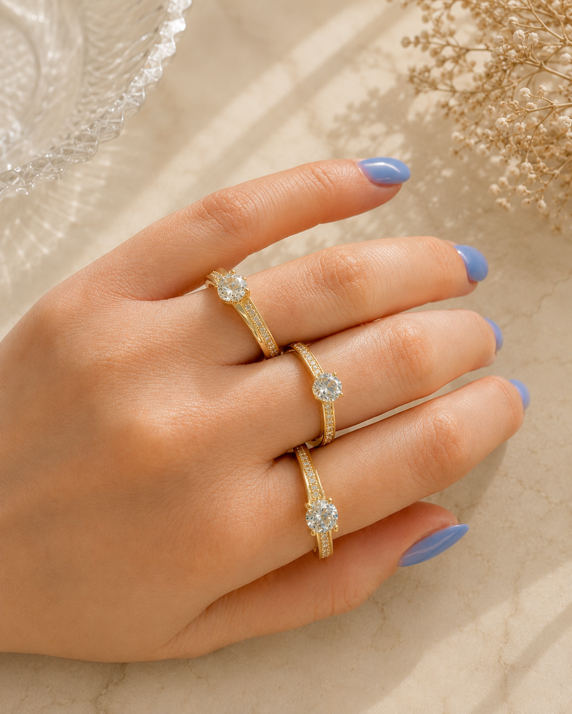 10K Gold Solitaire Rings by BELA Jewelry - Timeless Elegance