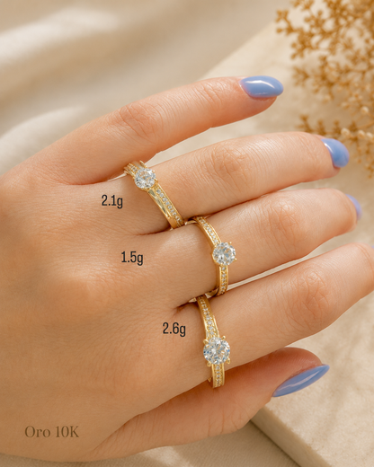 10K Gold Solitaire Rings by BELA Jewelry - Timeless Elegance