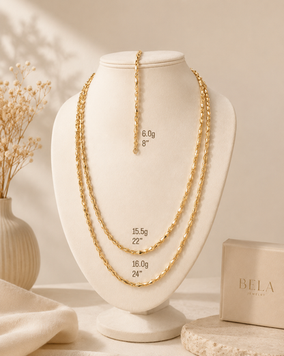 Collar Cadena Diamantada Oro 14K - Elegancia y Brillo Sin Igual