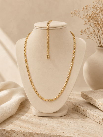 14K Gold Rolo Chain - Timeless Elegance by Bela Jewelry