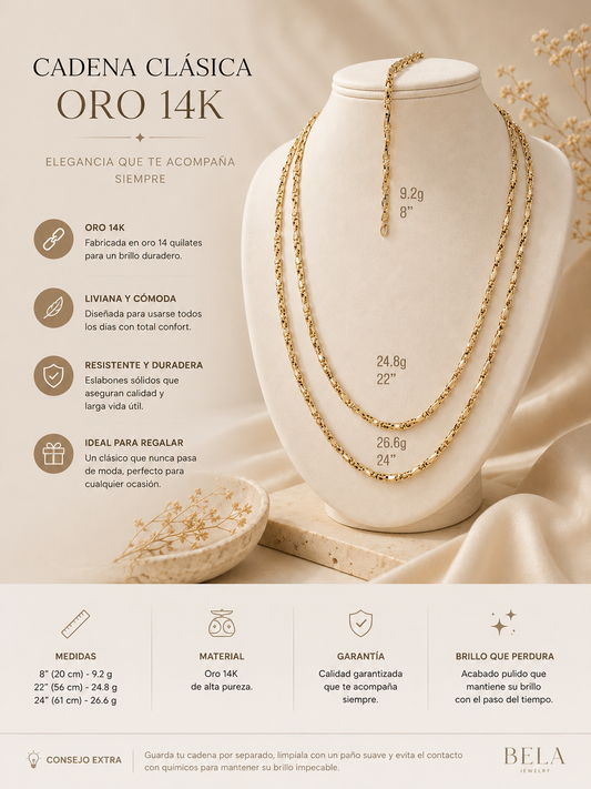 BELA Jewelry 14K Gold Classic Chain - Timeless Elegance