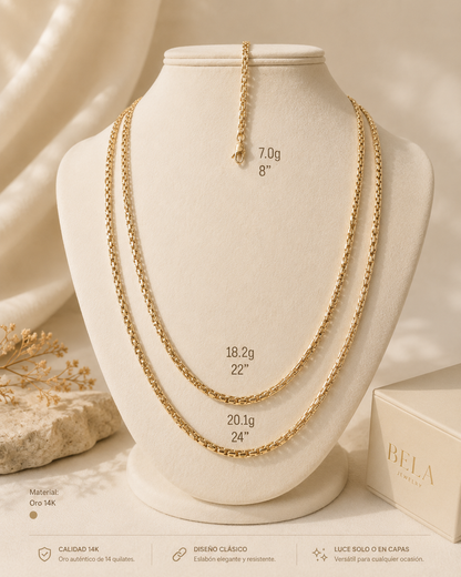 Bela Jewelry 14K Gold Classic Chain - Timeless Elegance