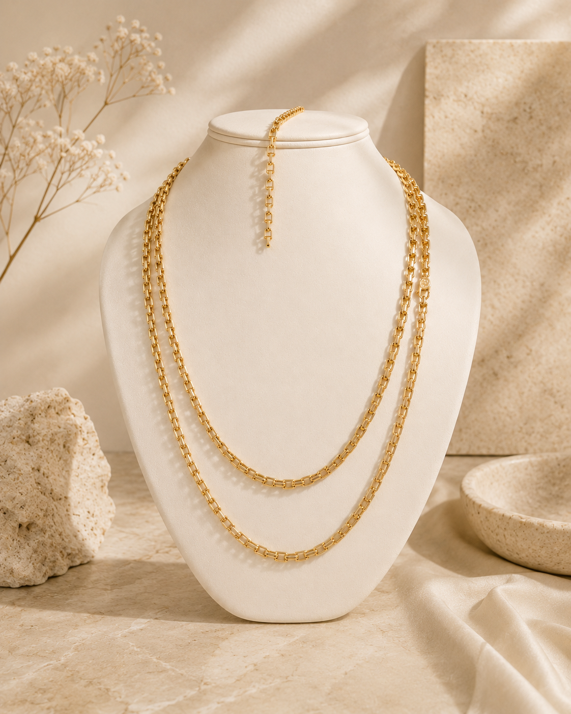 Cadena de Eslabón Cuadrado en Oro 14K - Elegancia y Sofisticación Atemporal
