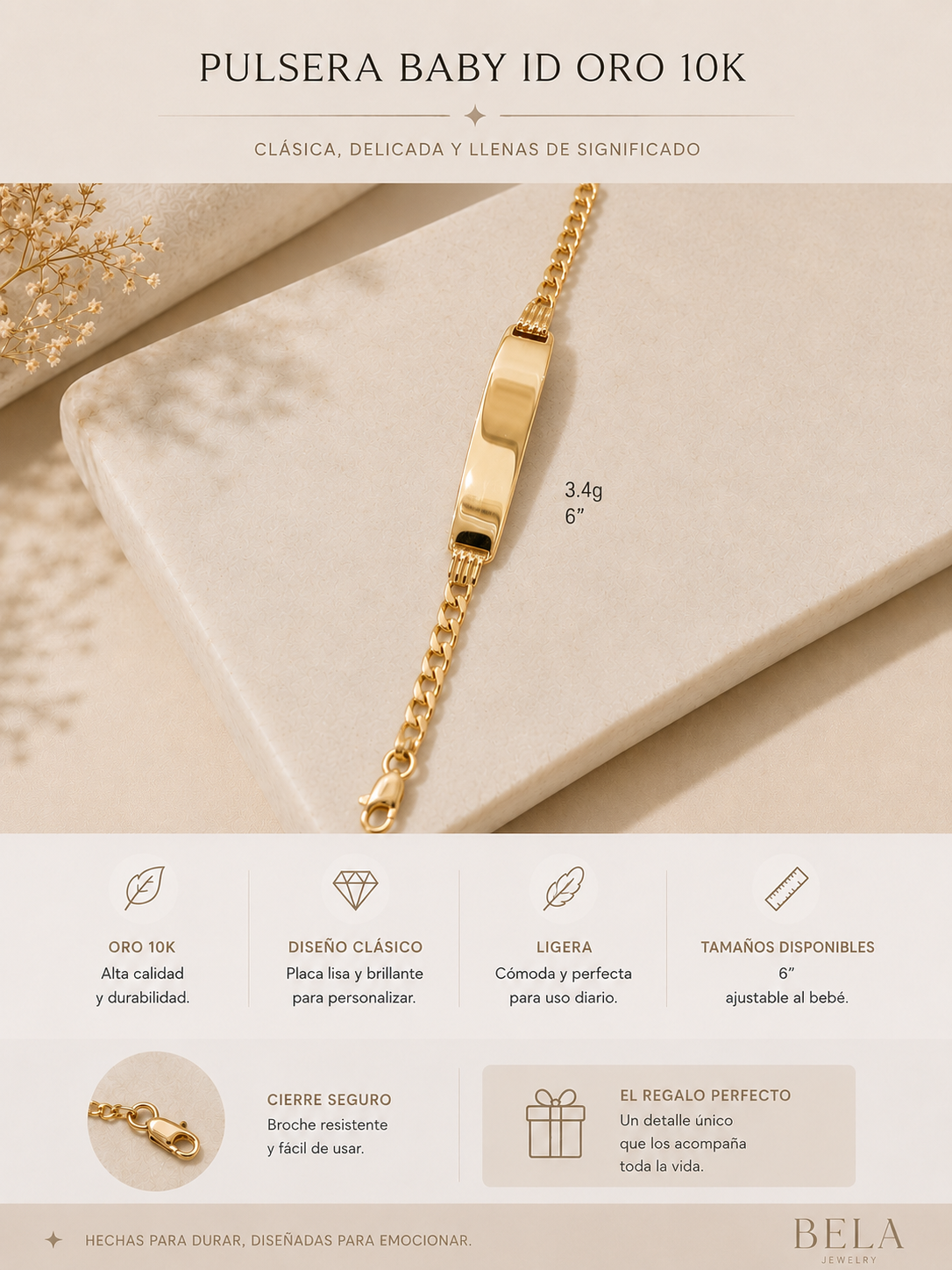 Baby ID Bracelets in 10K Gold - Bela Jewelry