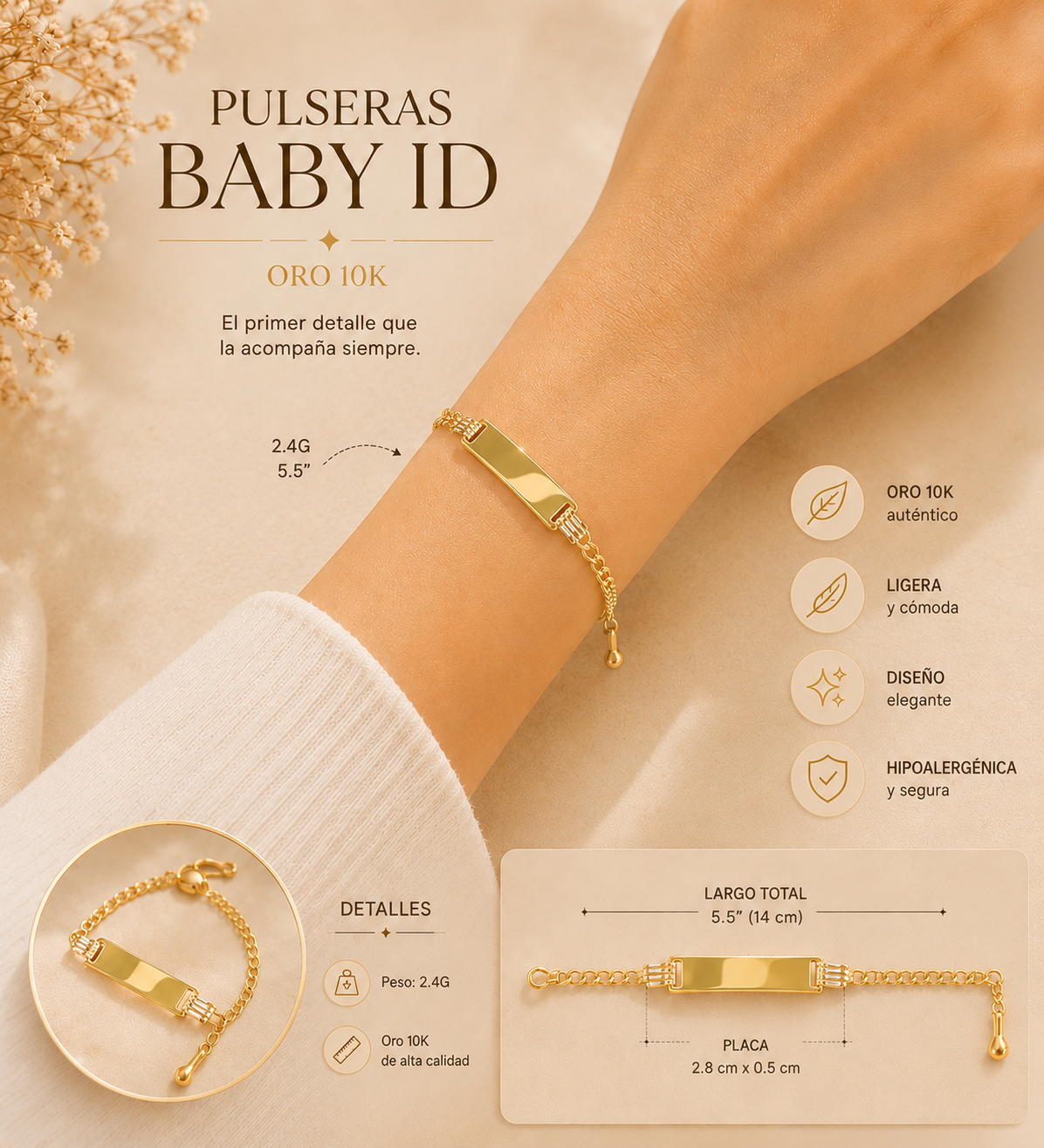 Baby ID Bracelet in 10K Gold - A Timeless Keepsake