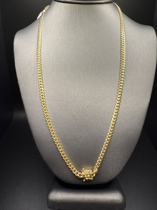 Semi-Solid Cuban Link Chain in 10kt Gold, 24” - Power and Elegance in Every Detail